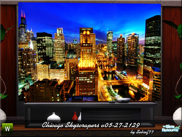 Sims 3 — Chicago Skyscrapers v05-27-2129 by sebrof772 — Title: Chicago Skyscrapers Category: Big Wall Art Photography