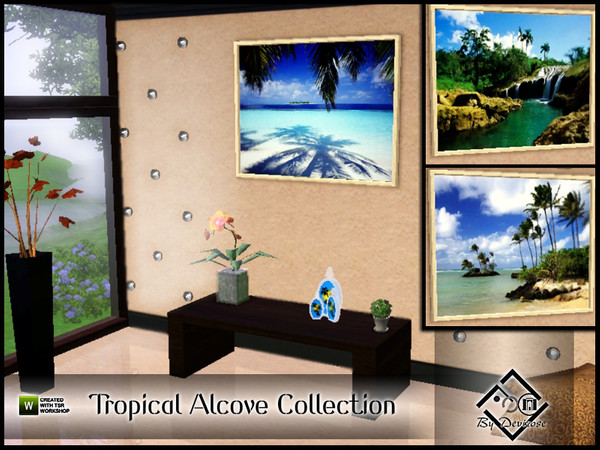Sims 3 — Tropical Alcove Collection by Devirose — Exotic landscapes, to immerse yourself in the dream.-3 paints in 1