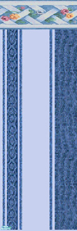 Sims 2 — Moire Blue by mai_sumi — A blue, country style wallpaper. The word moire comes from the French word