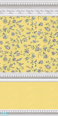 Sims 2 — jsf2WMBGRYellowPetitFleurs by jsf — A wainscotted presentation of a country french look in scattered blue and