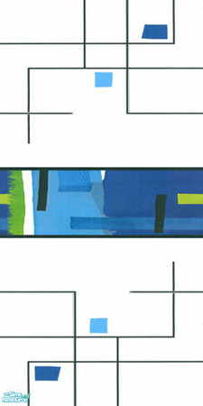Sims 2 — Wall - Blue Contemporary Art by Sheera — Part of my Winter Abstract Walls & Floors Set, hope you\'ll like