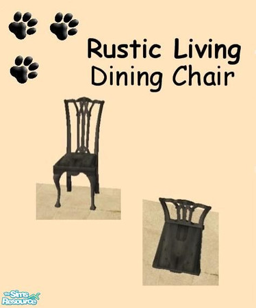 Sims 2 — Black Leather  Rustic Living Set - Black Dining Chair by MinnieMinPin — 