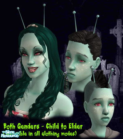Sims 2 — Monster Party! Martian Antenna (Wearable All) by Shannanigan — This recolor of my Martian Antenna mesh with stay