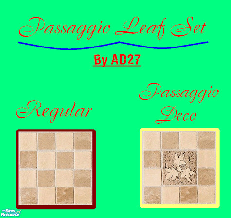 Sims 2 — Passagio Leaf Decorative -Small by ad27 — This decorative leaf tile will make your home feel like a million