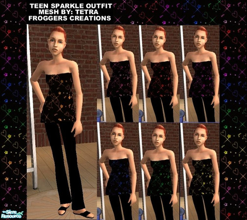 Sims 2 — Teen Sparkle Outfit by frogger1617 — Mesh By Tantra.