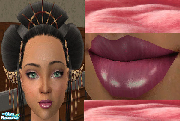 Sims 2 — Candy floss lips by andi and grim — this is a candyfloss type lipgloss for your sims! it is a recolor of my red