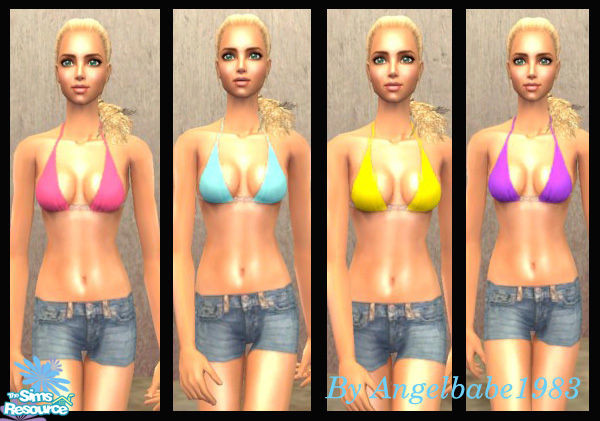 Sims 2 — Sheridan Set by Angelbabe1983 — Here is a set for your Female Adult Sims. It\'s a Bikini Top with Denim Shorts.