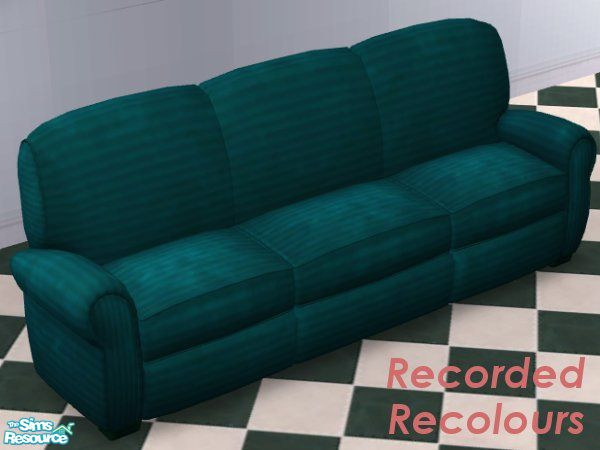 Sims 2 — Recorded Recolours - Aquamarine by eatatjoe90 — Aquamarine recolour for the \"Sofa by Club Destress\"