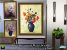 Sims 3 — Floral Arrangement II v05-31-1500 by sebrof772 — This set contains 3 framed Floral paintings. Each painting