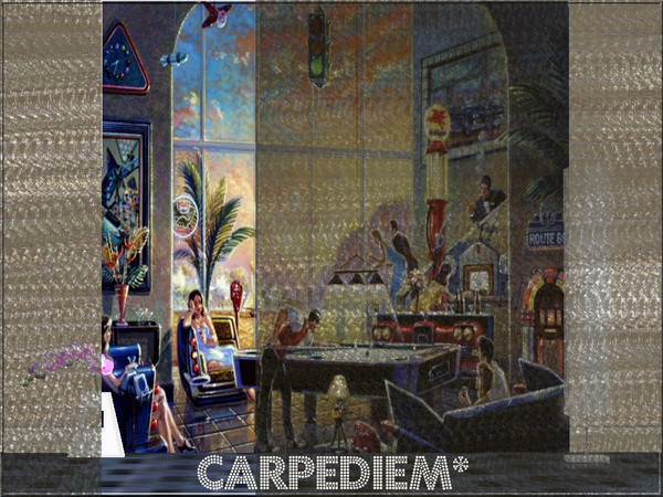 Sims 3 — Carpediem's Vintage Mural Wall1/Set3 by carpediemSn — Carpediem's Vintage Mural Wall1/Set3