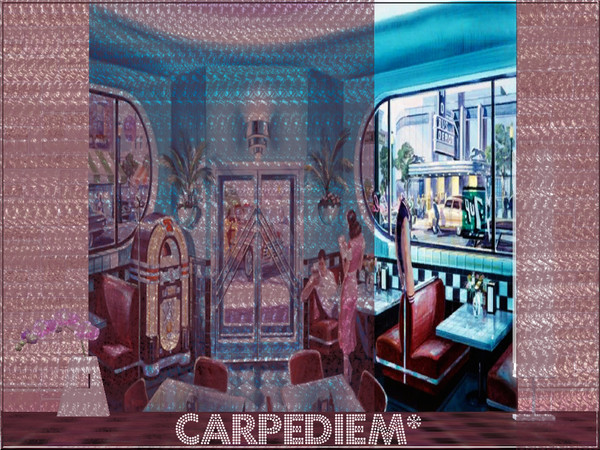 Sims 3 — Carpediem's Vintage Mural Wall3/Set4 by carpediemSn — Carpediem's Vintage Mural Wall3/Set4
