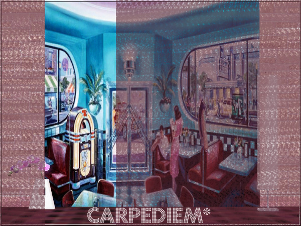 Sims 3 — Carpediem's Vintage Mural Wall1/Set4 by carpediemSn — Carpediem's Vintage Mural Wall1/Set4