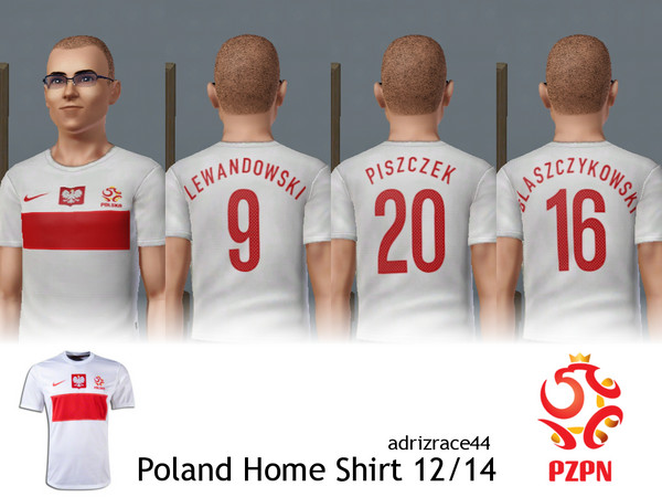 Sims 3 — Poland Home Shirt 12/14 by adrizrace44 — This is my Poland Shirt for Euro 2012. Poland are co-hosts for the