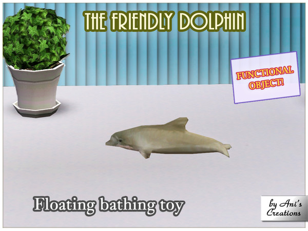 Sims 3 — The friendly dolphin floating toy for bathroom by Ani's Creations by AniFlowersCreations — This realistic toy is