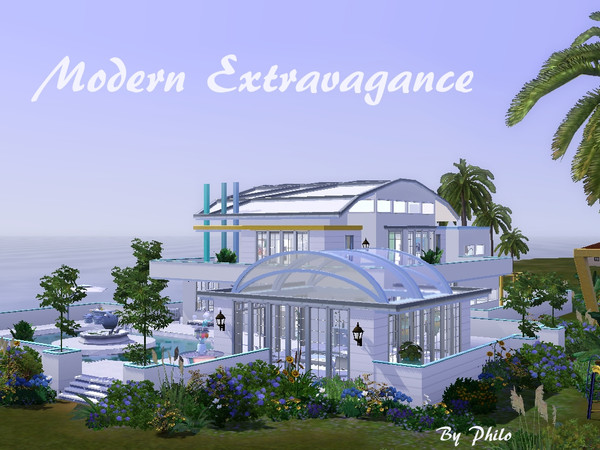 Sims 3 — Modern Extravagance by philo — Built on a unique location at 64 Oceanview Drive in Starlight Shores, this villa