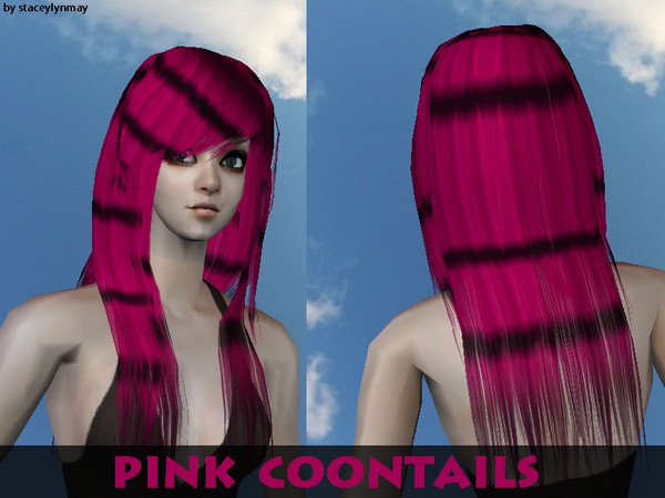 Sims 2 — Scene Hair - Pink Coontails by staceylynmay2 — Pink Coontails. All have been put in their own colour bin. Thanks