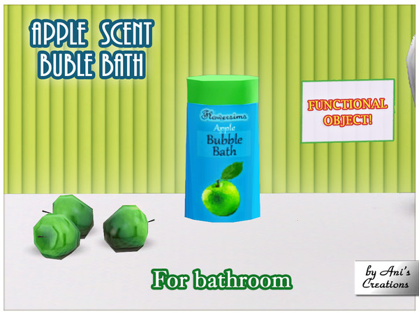Sims 3 — Apple scent bubble bath by Ani's Creations by AniFlowersCreations — To your sims: Discover a wonderful feeling