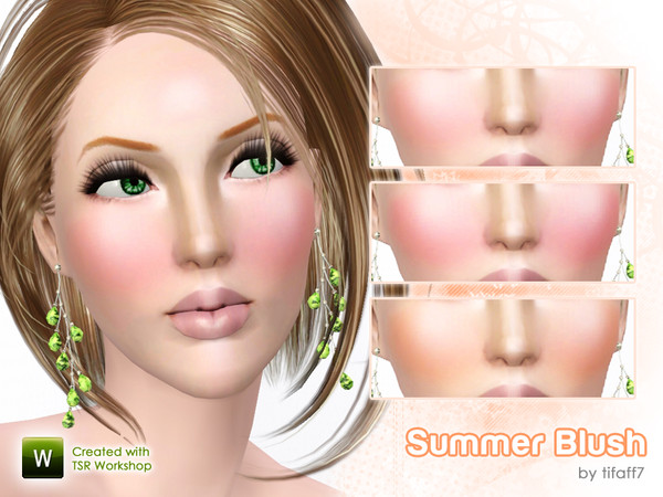 Sims 3 — Summer Blush by tifaff72 — Blush for female Teen to Elder. 3 recolorable areas. TSRAA: Yes. CAS Thumbnail and