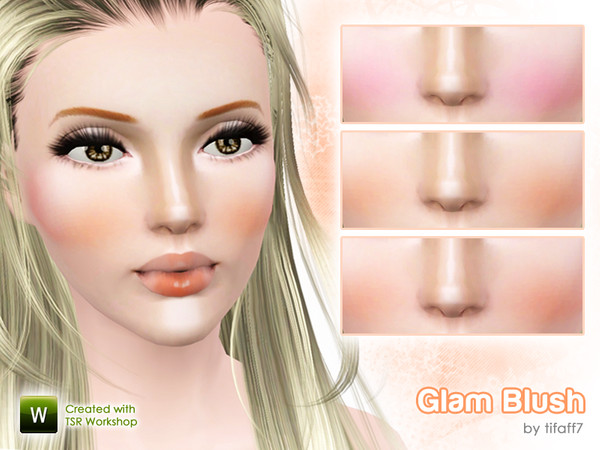 Sims 3 — Glam Blush by tifaff72 — Blush for female Teen to Elder. 3 recolorable areas. TSRAA: Yes. CAS Thumbnail and