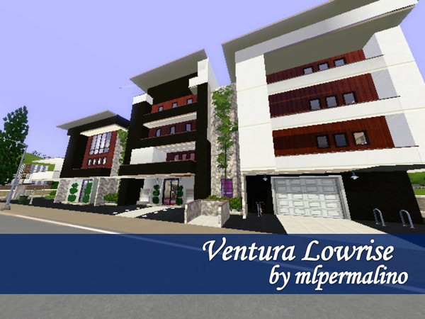 Sims 3 — Ventura Lowrise (no CC) by mlpermalino2 — 5-Level residence currently good for 7 tennants and one servant. The