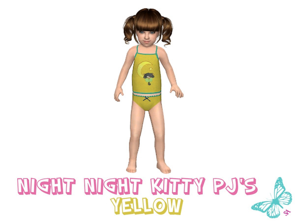 Sims 2 — Night Night Kitty PJ\'s - Yellow by sinful_aussie — Cute toddler pj\'s/underwear with sleeping kittys! Be sure