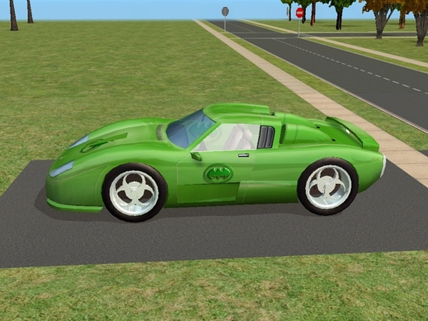 Sims 2 — Sportscars - Green bat sportscar by Jempa922 — Here is a green car with the bat logo on it