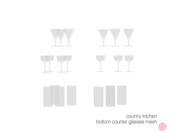 Sims 3 — Counter Glasses Mesh by DOT — Counter Glasses Mesh by DOT of The Sims Resource