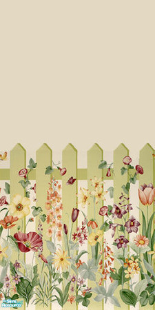 Sims 2 — Picket Fence Garden Wallpaper by mianatw1 — What garden is complete without a picket fence to keep the