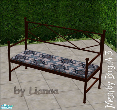 Sims 2 — Set 001 Objects Recolors by Lianaa - bench - blue by Lianaa — Set 001 Obj by Lianaa - bench - blue