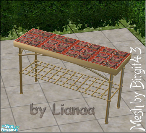 Sims 2 — Set 001 Objects Recolors by Lianaa - table - orange by Lianaa — Set 001 Obj by Lianaa - table - orange