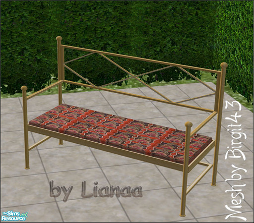 Sims 2 — Set 001 Objects Recolors by Lianaa - bench - orange by Lianaa — Set 001 Obj by Lianaa - bench - orange