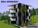 Sims 3 — B&W Apartment by maarten5400 — It's a Modern Apartment with 3 Bedrooms, 2 Bathrooms, a Kitchen and a living