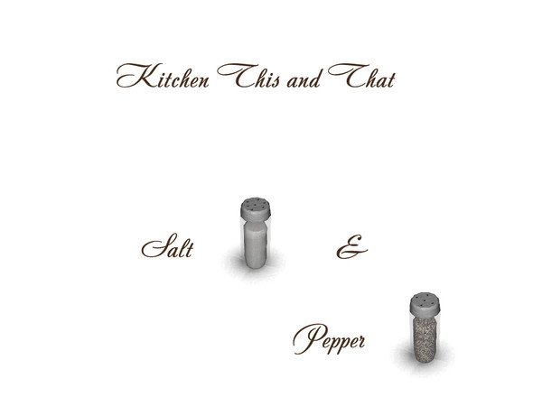 Sims 3 — Kitchen This and That Salt and Pepper  Shaker by wolfspryte — part of the Kitchen This and That Collection