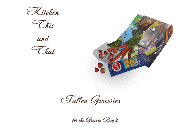 Sims 3 — Ktichen This and That Fallen Groceries by wolfspryte — part of the Kitchen This and That Collection For use with