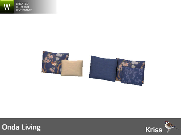Sims 3 — Onda Pillows - Sofa by Kriss — Part of the Onda Living Set. Made by Kriss@TSR. TSRAA.