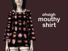 Sims 3 — Mouthy Shirt by ohsigh2 — Young adult/adult female shirt featuring a mouth pattern.
