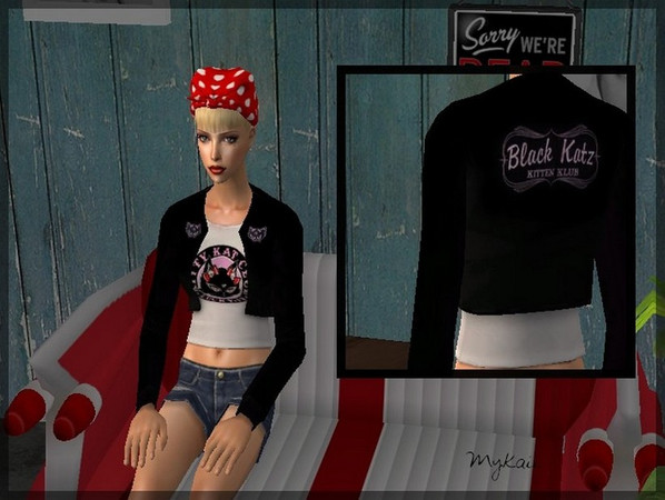Sims 2 — Lucky13 KittyKat cardigan by Mykaii — Here\'s a cardigan \"Kitty Kat\", by the awesome Lucky13