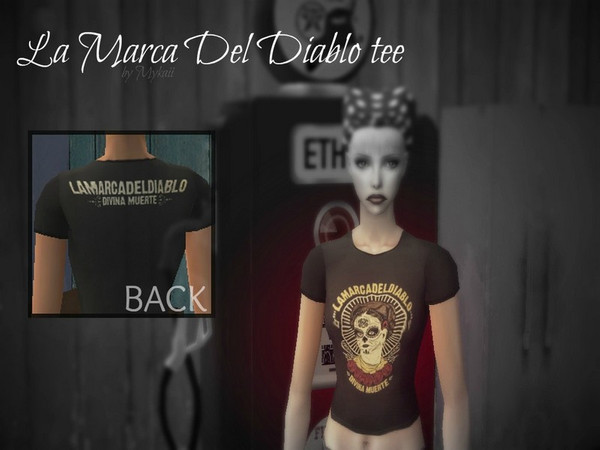 Sims 2 — [Rockabilly Set] Divina Muerte tee by Mykaii — Rockabilly \"Divina Muerte\" tee, La Marca del Diablo