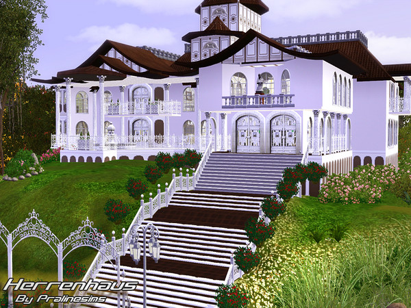 Sims 3 — Herrenhaus  by TSR Archive — Fully furnished glamorous mansion for your simmies! Luxurious interior (gold and