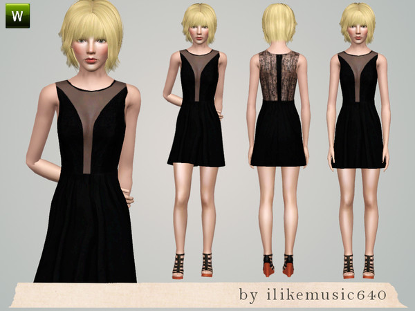 Sims 3 — Lace Back Sheer Dress AF by ILikeMusic640 — not recolorable