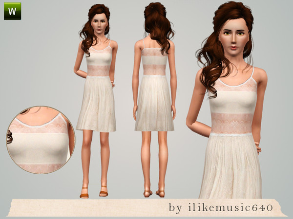 Sims 3 — Lover 2 AF by ILikeMusic640 — A lace dress with sheer lace panels