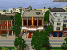 Sims 3 — Old Town Plaza by cecilia27542 — The plaza in the oldest part of town with a grocery, a bookstore, a cafe, a