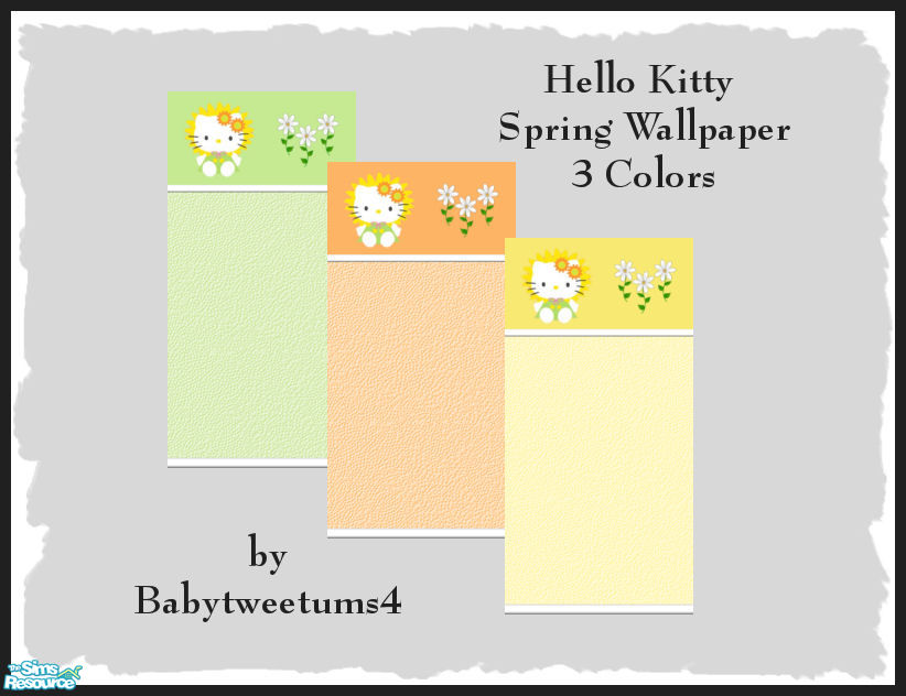 The Sims Resource - Hello Kitty Spring Wallpaper