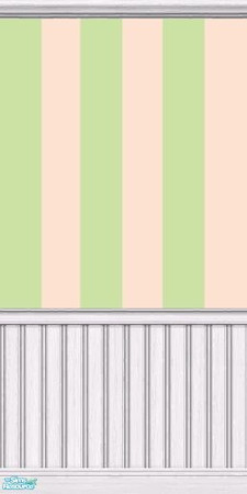 Sims 2 — Dancing Green & Peach Fuzz with Wainscoting by sadie7684 — Paint for your sims.