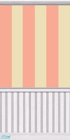 Sims 2 — Ravishing Coral & Lucent Yellow with Wainscoting by sadie7684 — Paint for your sims.