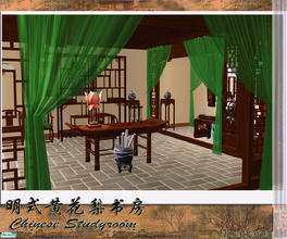 Sims 2 — Chinese studing room by huabanzhu — I really falling in love wih chinese classical furniture ,esp Ming