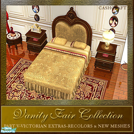 Sims 2 — Vanity Fair Extras - Bedframe Gold Recolor by Cashcraft — Vanity Fair Extras, Part V of the Vanity Fair