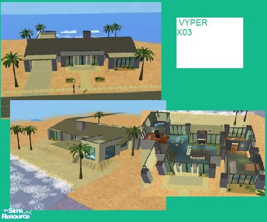Sims 2 — Vyper X03 by daisylee — Another modern house by the beach. Designed as a bachelor pad. Don\'t worry ...the Sim