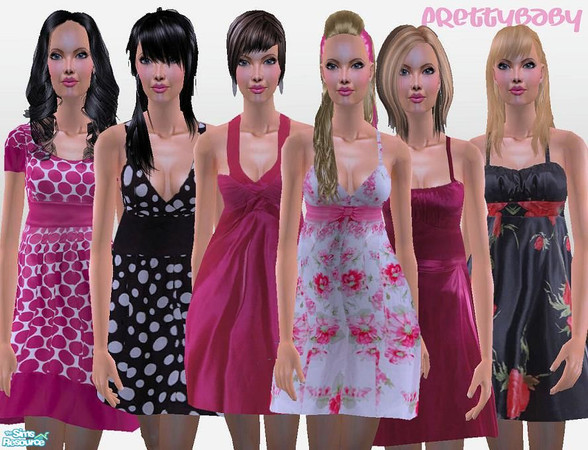 Sims 2 — BabyDollz by pretty_baby — 6 sweetly coloured babydoll dresses for you sim lady. You will need a mesh from