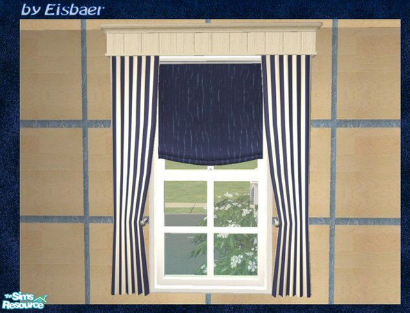 Sims 2 — Prague Curtains - Dark Blue Uni by Eisbaerbonzo — Meant to match my Reflexsims Hall in dark blue